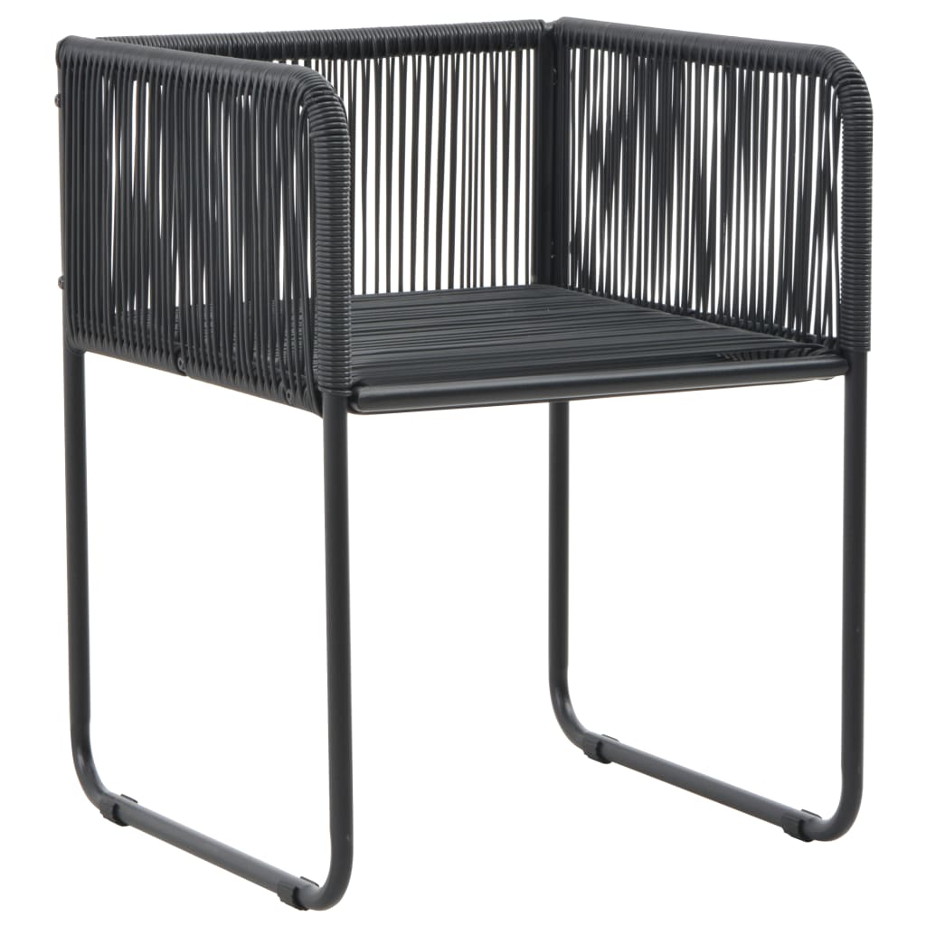 vidaXL 7-częściowy zestaw mebli ogrodowych rattan PVC, czarny