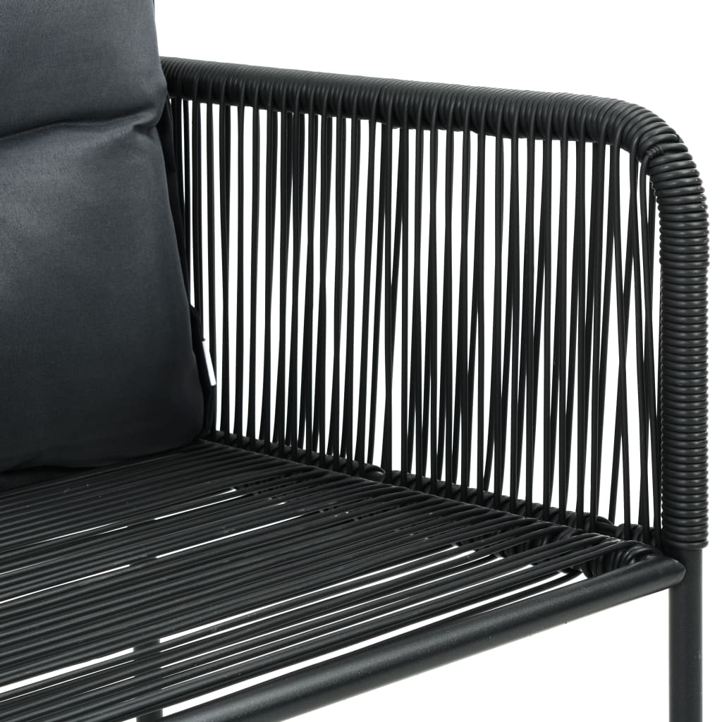 vidaXL 7-częściowy zestaw mebli ogrodowych rattan PVC, czarny