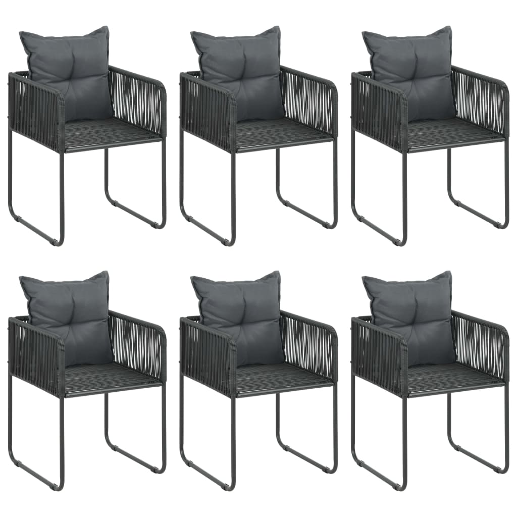 vidaXL 7-częściowy zestaw mebli ogrodowych rattan PVC, czarny
