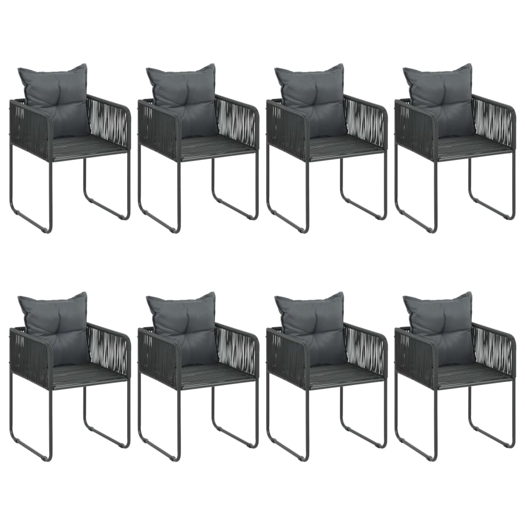 vidaXL 9-częściowy zestaw mebli ogrodowych rattan PVC, czarny