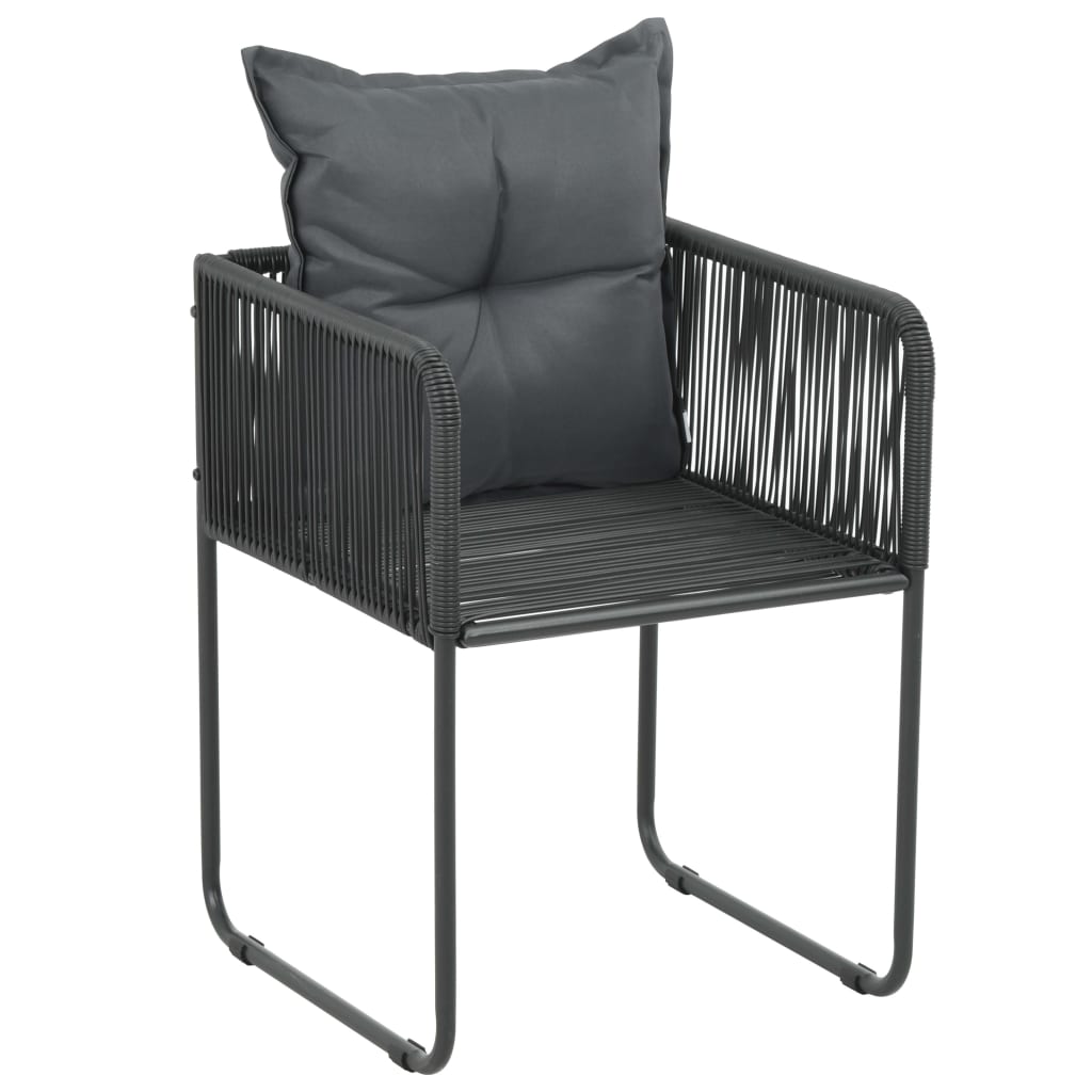 vidaXL 9-częściowy zestaw mebli ogrodowych rattan PVC, czarny