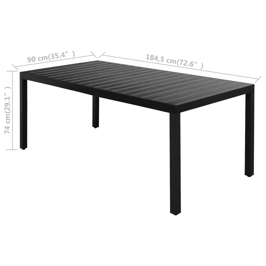 vidaXL 9-częściowy zestaw mebli ogrodowych rattan PVC, czarny