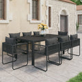 vidaXL 9-częściowy zestaw mebli ogrodowych rattan PVC, czarny