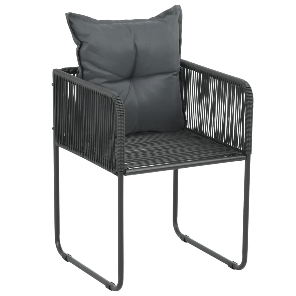 vidaXL 5-częściowy zestaw mebli ogrodowych, rattan PVC, czarno-brązowy