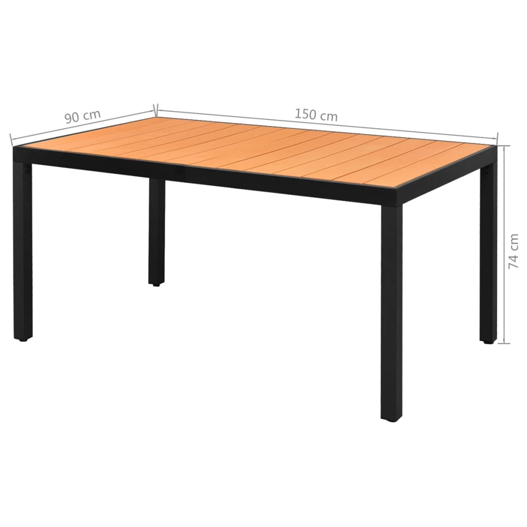 vidaXL 5-częściowy zestaw mebli ogrodowych, rattan PVC, czarno-brązowy
