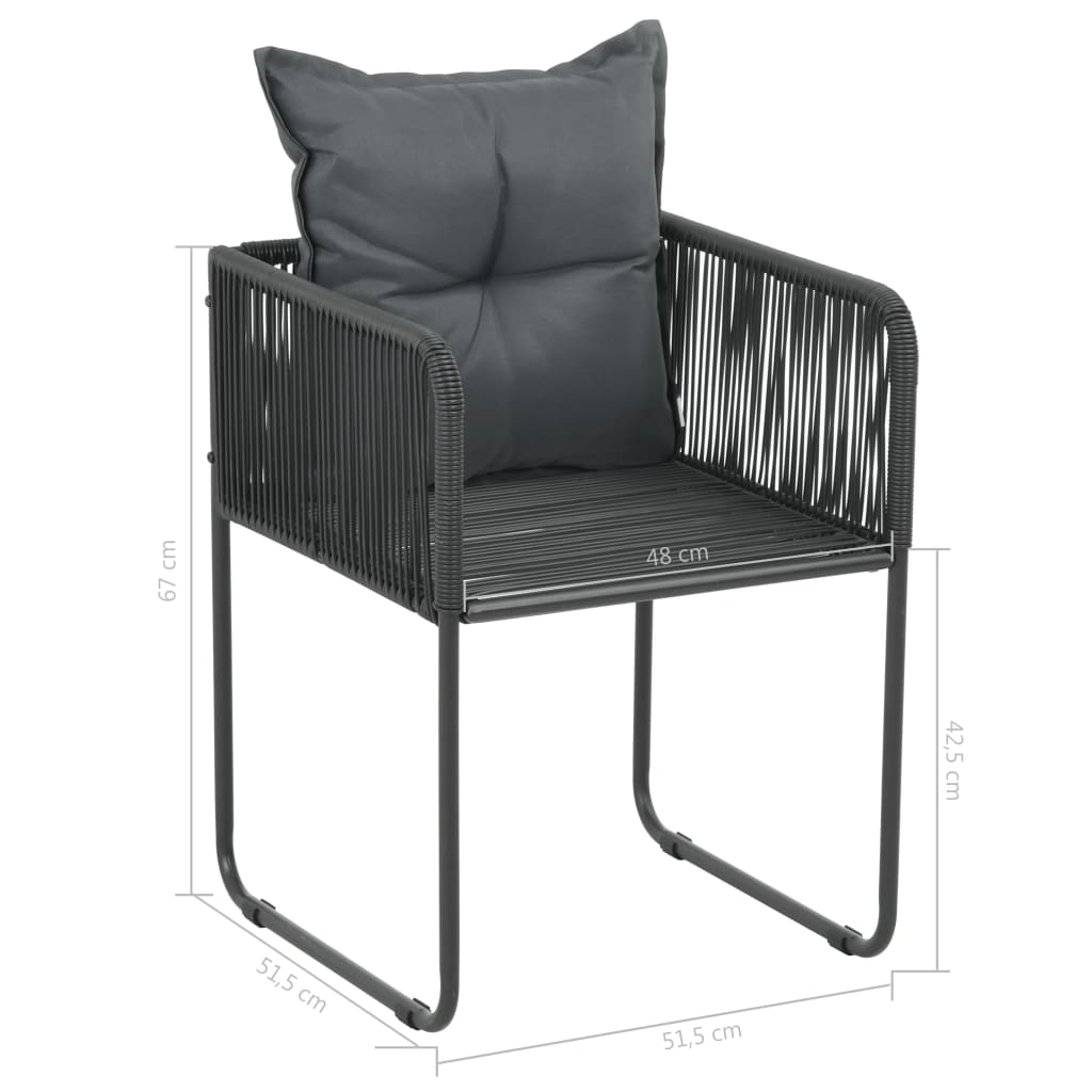 vidaXL 5-częściowy zestaw mebli ogrodowych, rattan PVC, czarno-brązowy