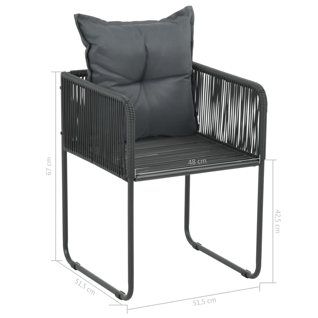 vidaXL 9-częściowy zestaw mebli ogrodowych, rattan PVC, czarno-brązowy