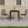 vidaXL 3-częściowy zestaw mebli ogrodowych, rattan PVC, czarny