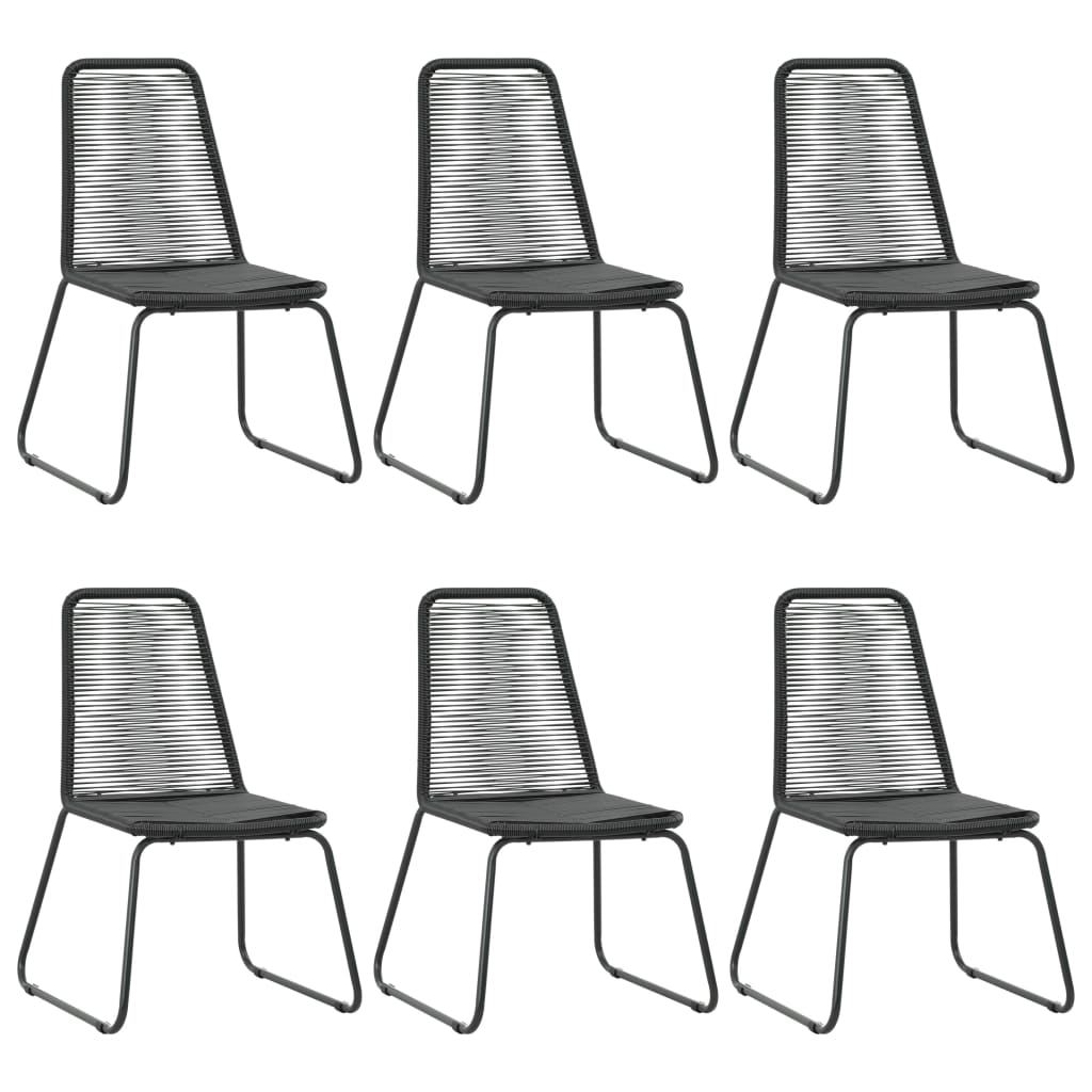 vidaXL 7-częściowy zestaw mebli ogrodowych, rattan PVC, czarny