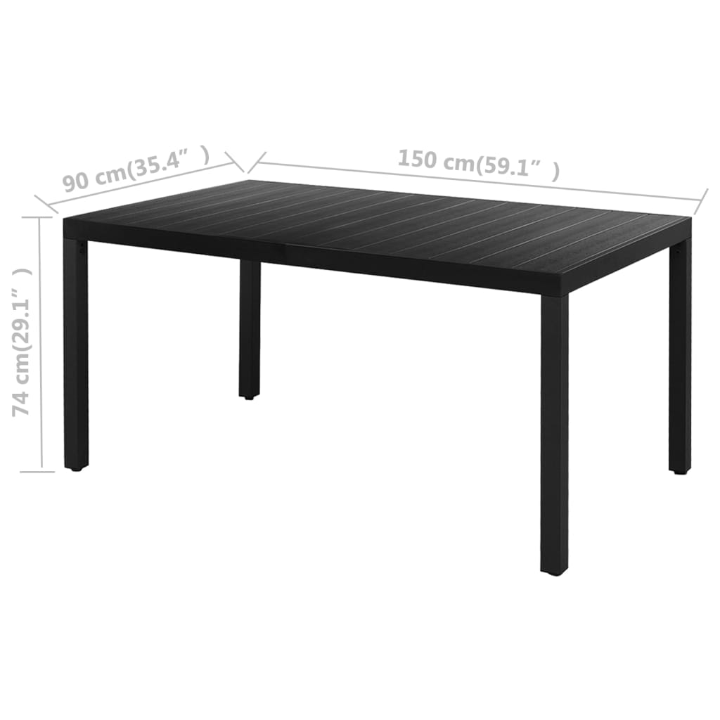 vidaXL 7-częściowy zestaw mebli ogrodowych, rattan PVC, czarny