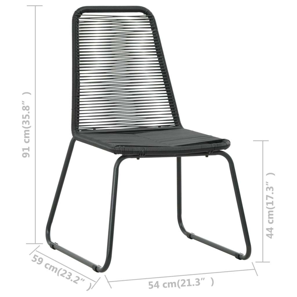vidaXL 7-częściowy zestaw mebli ogrodowych, rattan PVC, czarny