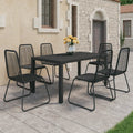 vidaXL 7-częściowy zestaw mebli ogrodowych, rattan PVC, czarny