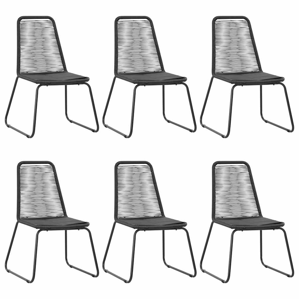 vidaXL 7-częściowy zestaw mebli ogrodowych, rattan PVC, czarny