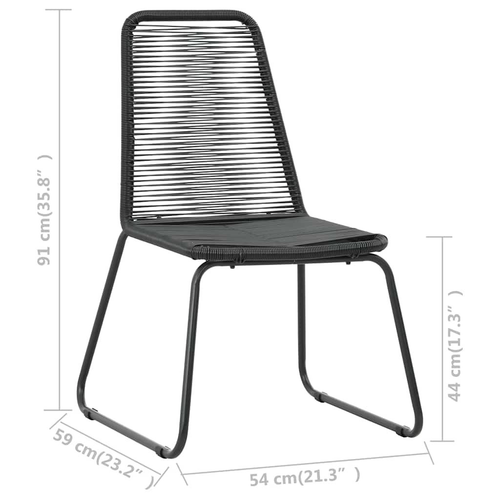 vidaXL 7-częściowy zestaw mebli ogrodowych, rattan PVC, czarny