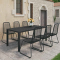 vidaXL 7-częściowy zestaw mebli ogrodowych, rattan PVC, czarny