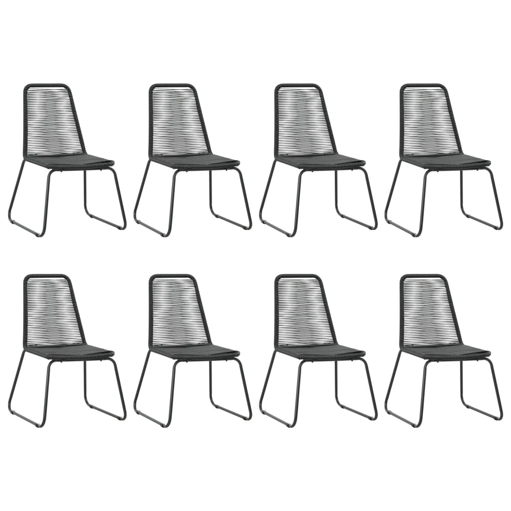 vidaXL 9-częściowy zestaw mebli ogrodowych, rattan PVC, czarny
