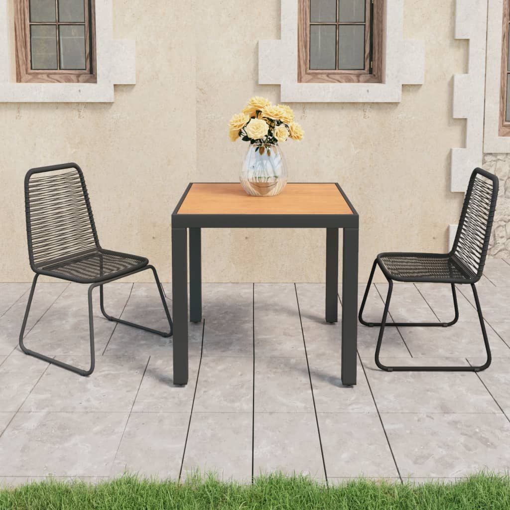 vidaXL 3-częściowy zestaw mebli ogrodowych, rattan PVC, czarno-brązowy