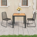 vidaXL 3-częściowy zestaw mebli ogrodowych, rattan PVC, czarno-brązowy