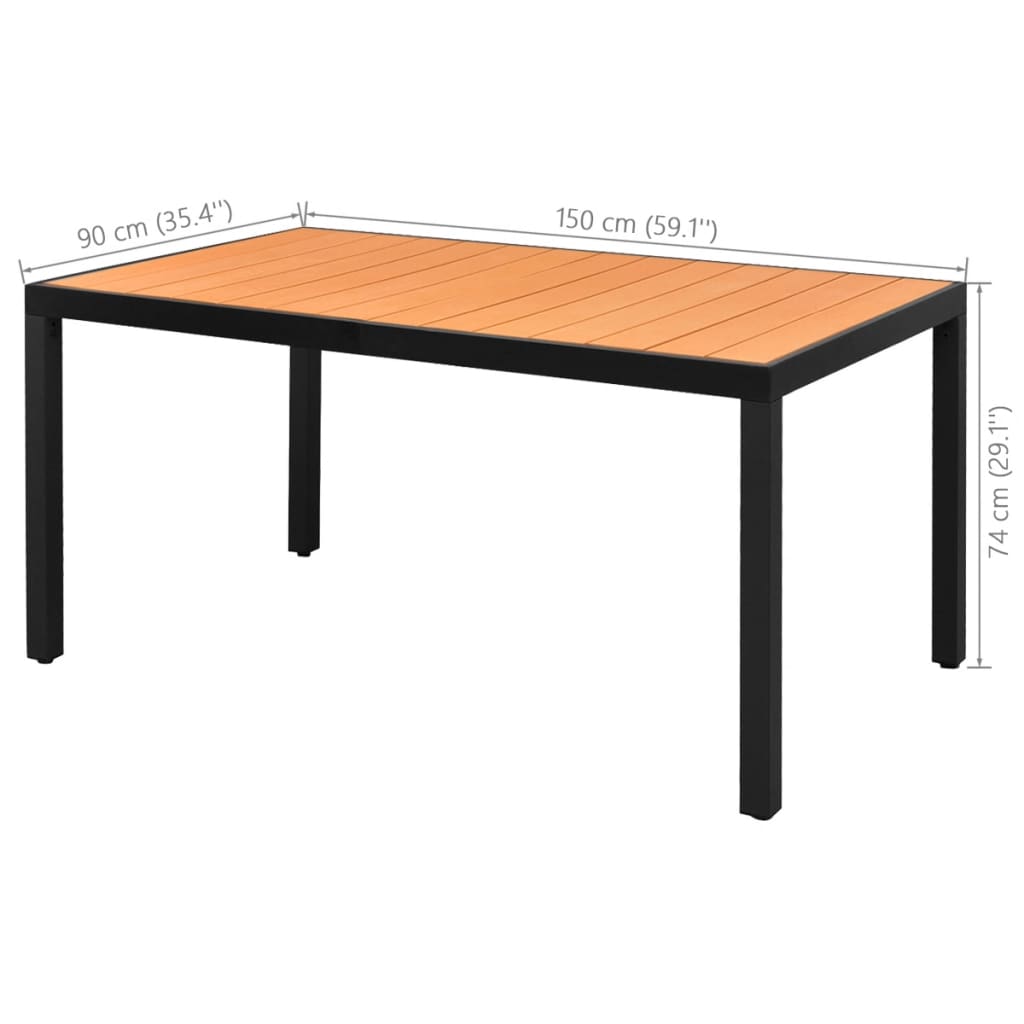 vidaXL 5-częściowy zestaw mebli ogrodowych, rattan PVC, czarno-brązowy