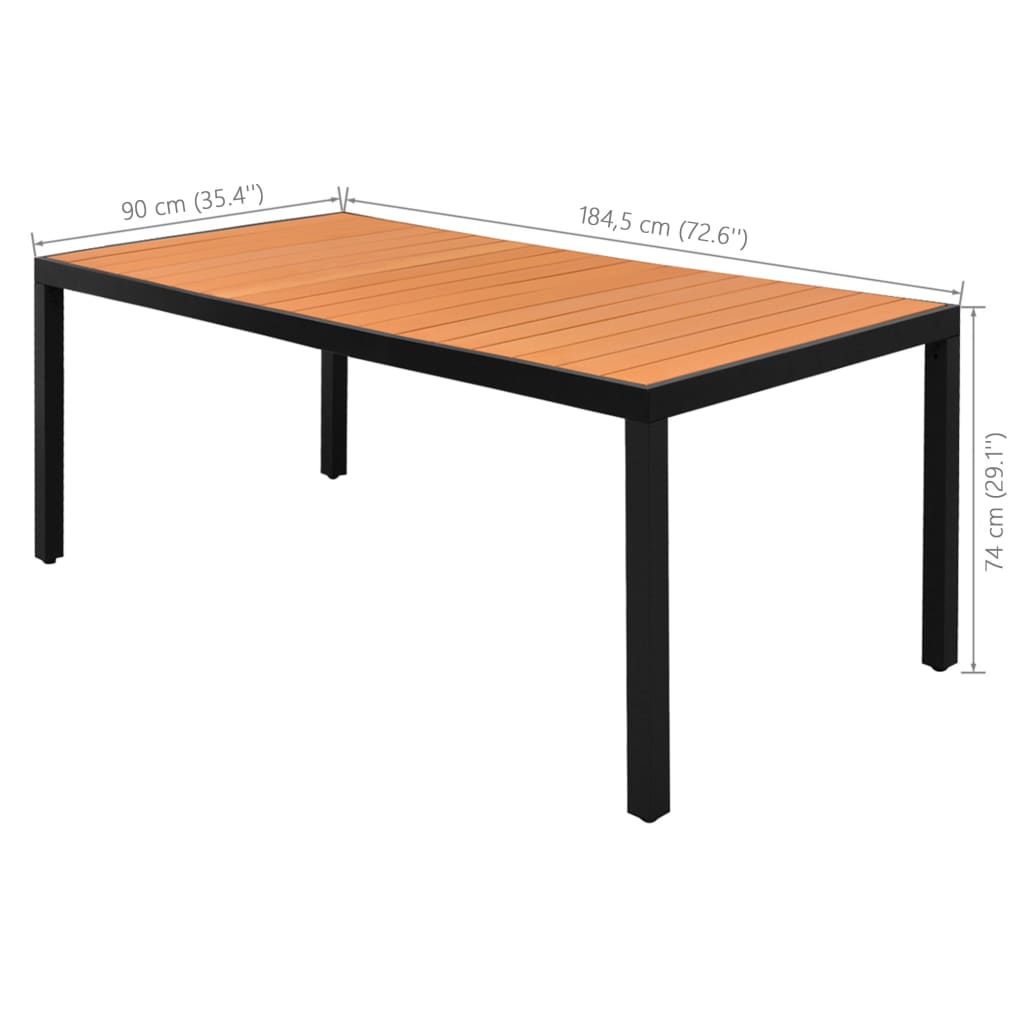 vidaXL 7-częściowy zestaw mebli ogrodowych, rattan PVC, czarno-brązowy