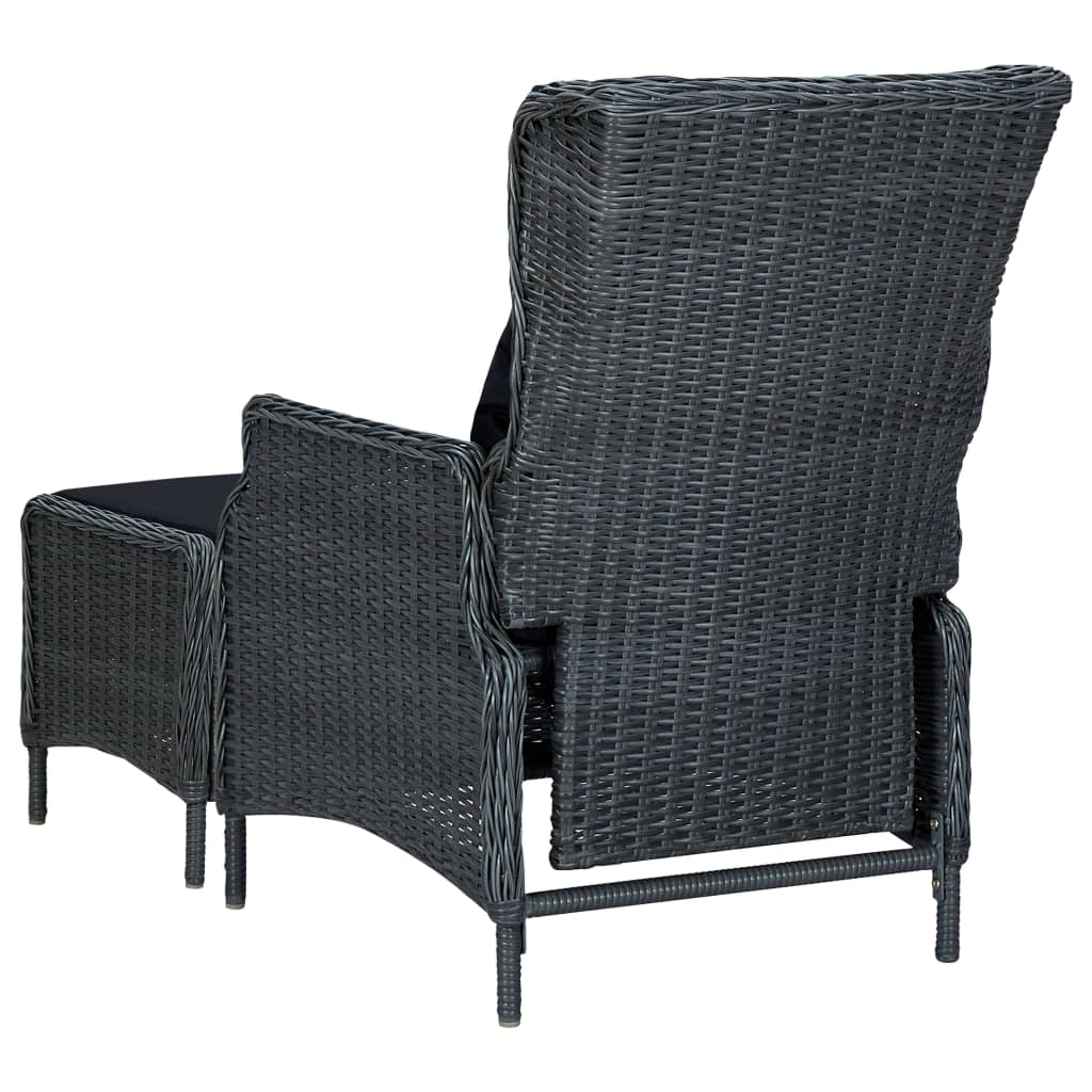 vidaXL 9-cz. zestaw mebli ogrodowych, poduszki, rattan PE, ciemnoszary