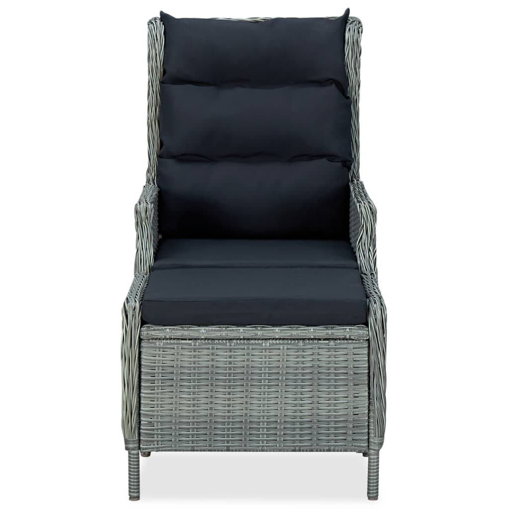 vidaXL 9-cz. zestaw mebli ogrodowych, poduszki, rattan PE, jasnoszary