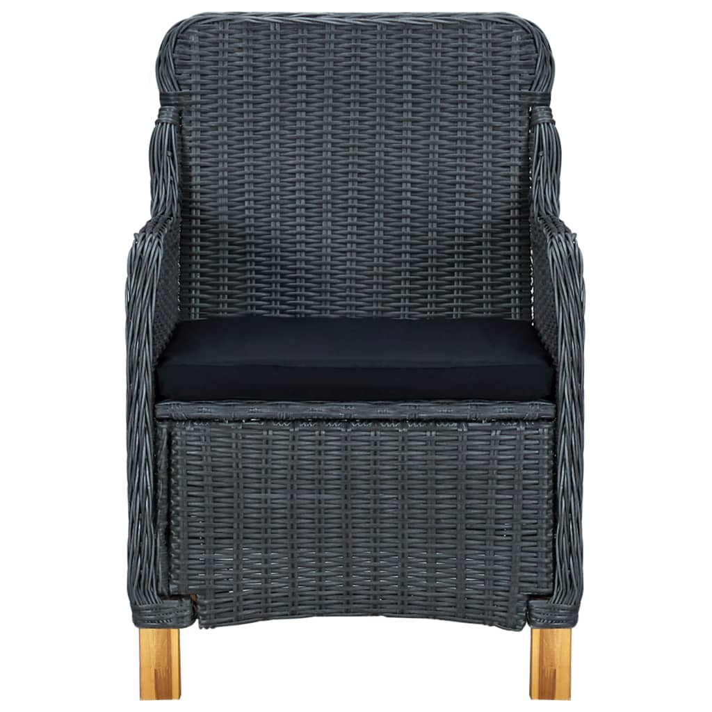 vidaXL 9-cz. zestaw mebli ogrodowych, poduszki, rattan PE, ciemnoszary