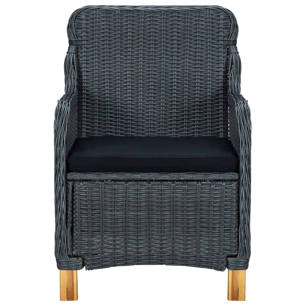 vidaXL 9-cz. zestaw mebli ogrodowych, poduszki, rattan PE, ciemnoszary