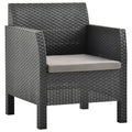 vidaXL Krzesło ogrodowe z poduszką antracytowe 63x65x76 cm PP Rattan