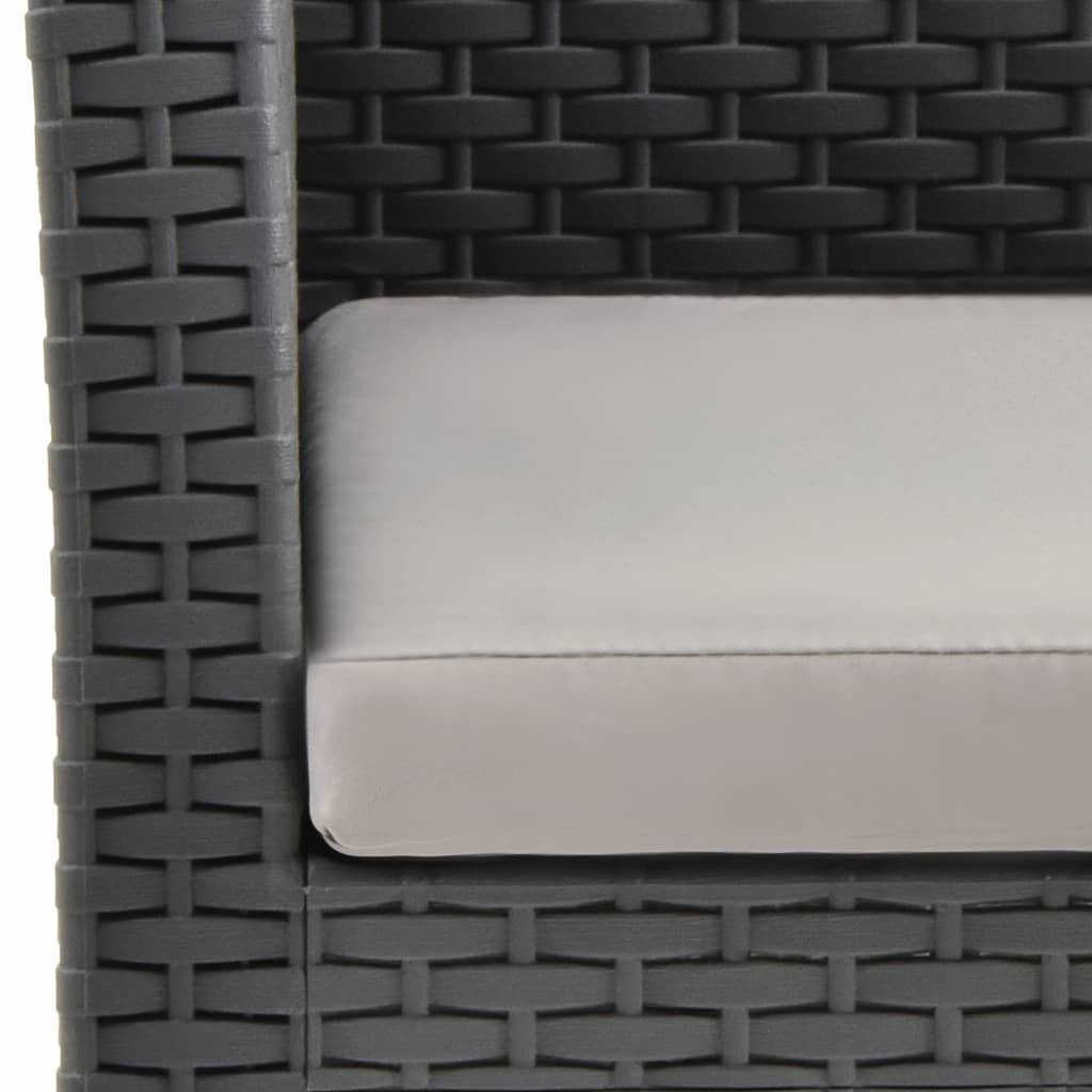 vidaXL Krzesło ogrodowe z poduszką antracytowe 63x65x76 cm PP Rattan