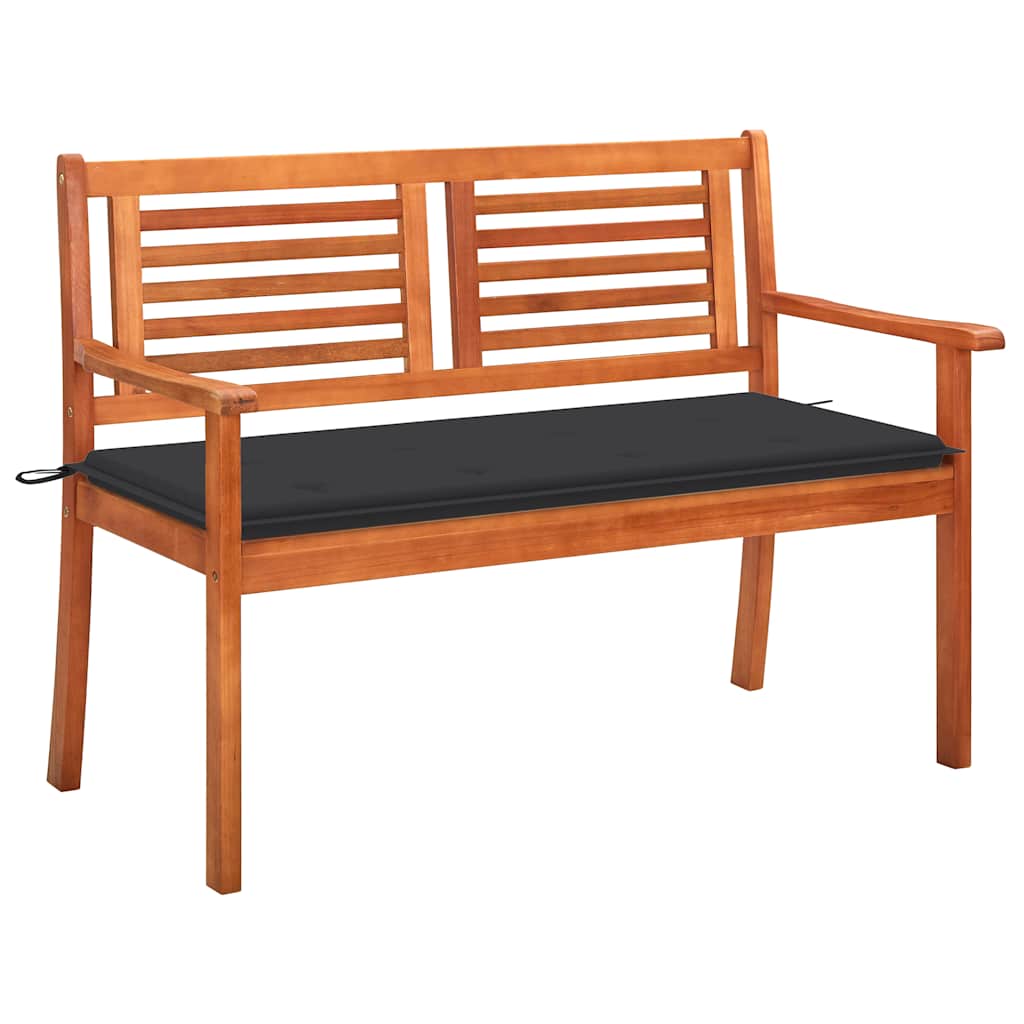 vidaXL 2-os. ławka ogrodowa z poduszką, 120 cm, lity eukaliptus