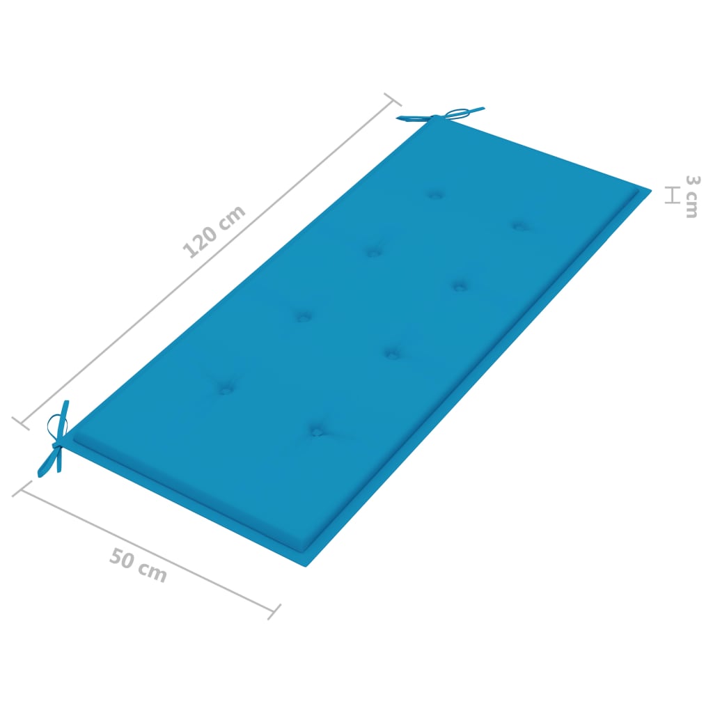 vidaXL 2-os. ławka ogrodowa z poduszką, 120 cm, lity eukaliptus