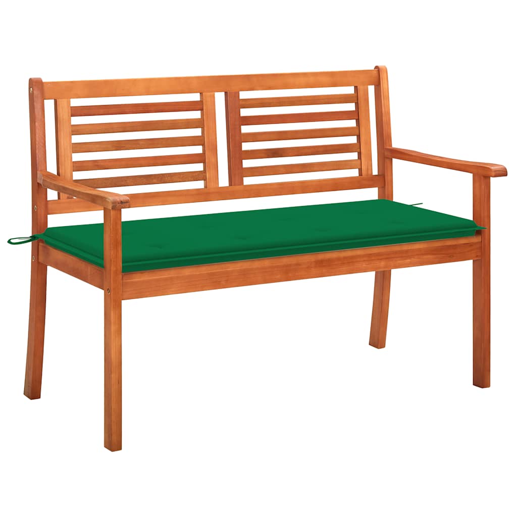 vidaXL 2-os. ławka ogrodowa z poduszką, 120 cm, lity eukaliptus