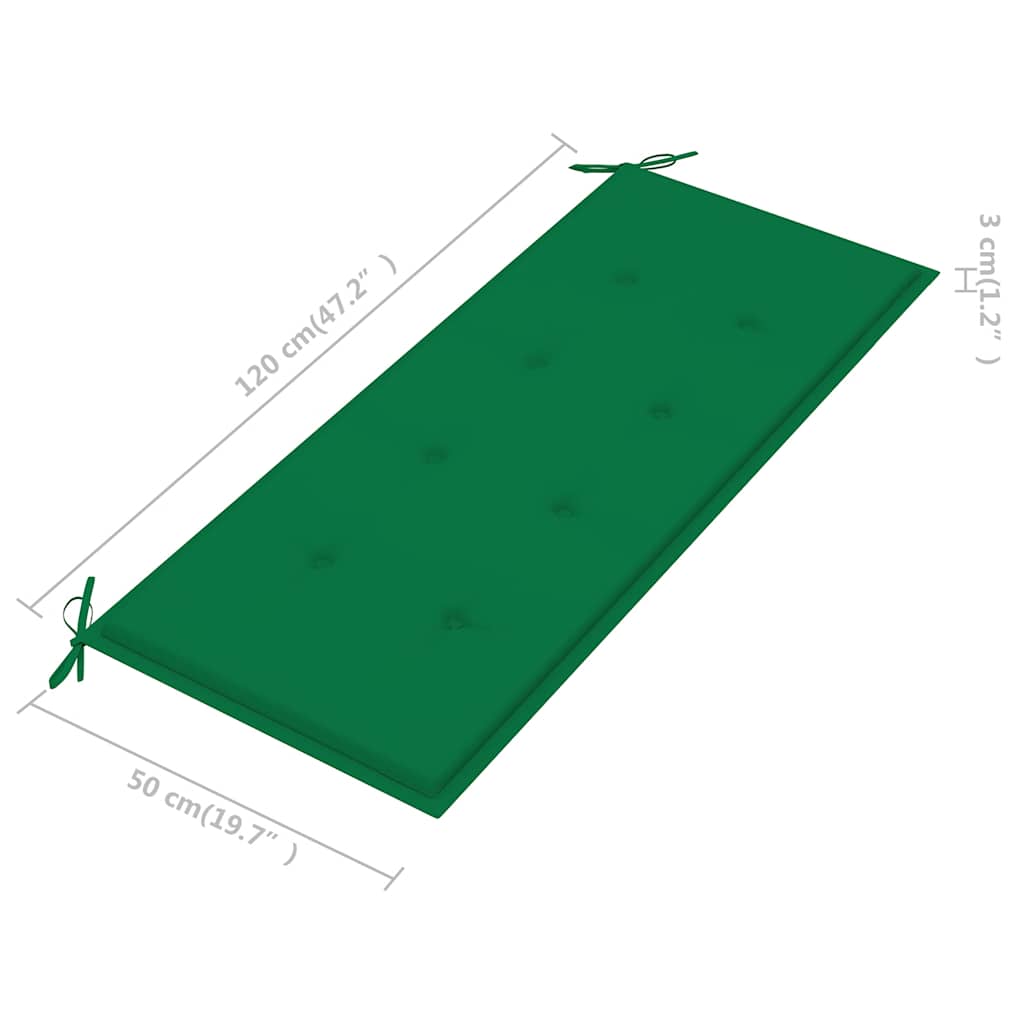 vidaXL 2-os. ławka ogrodowa z poduszką, 120 cm, lity eukaliptus