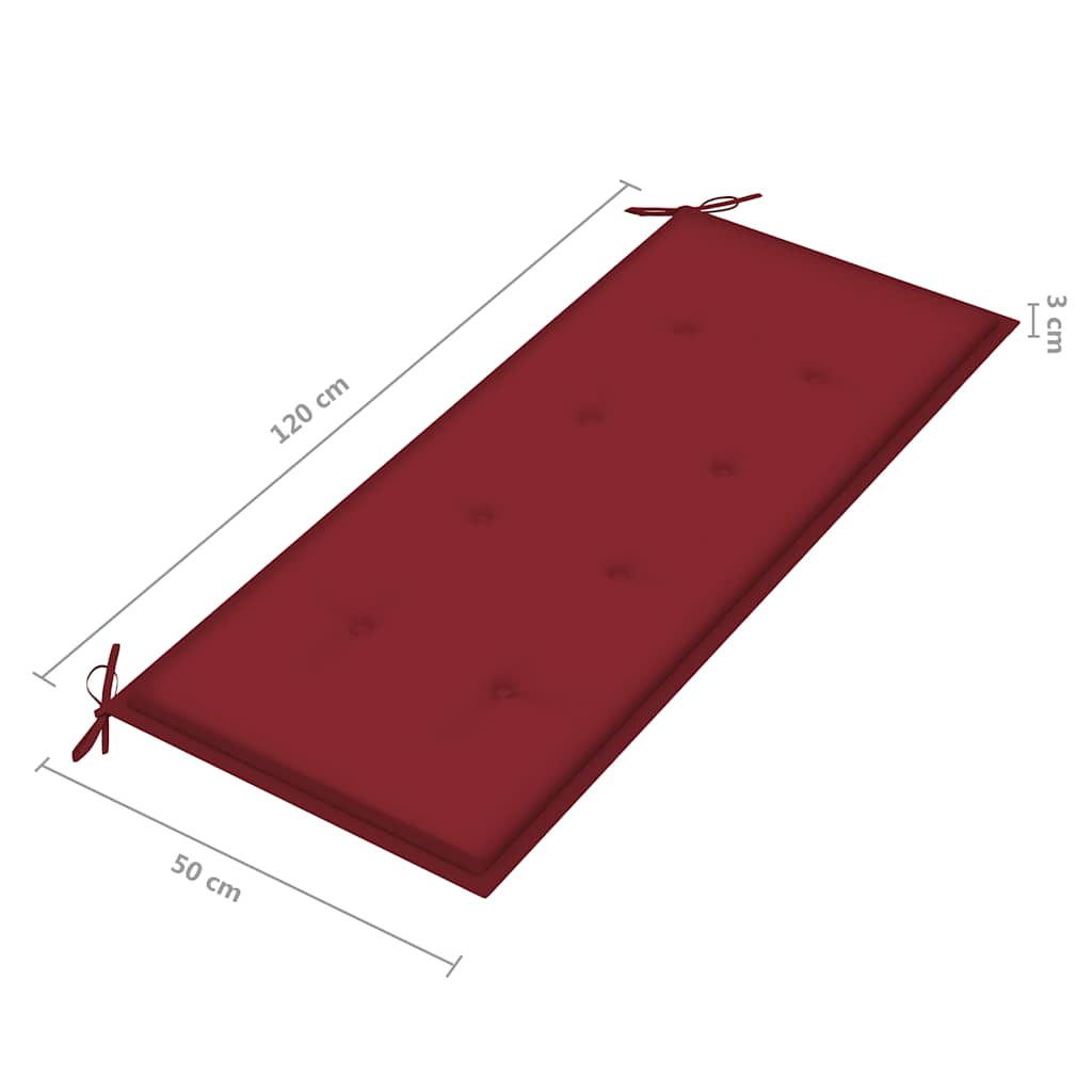 vidaXL 2-os. ławka ogrodowa z poduszką, 120 cm, lity eukaliptus