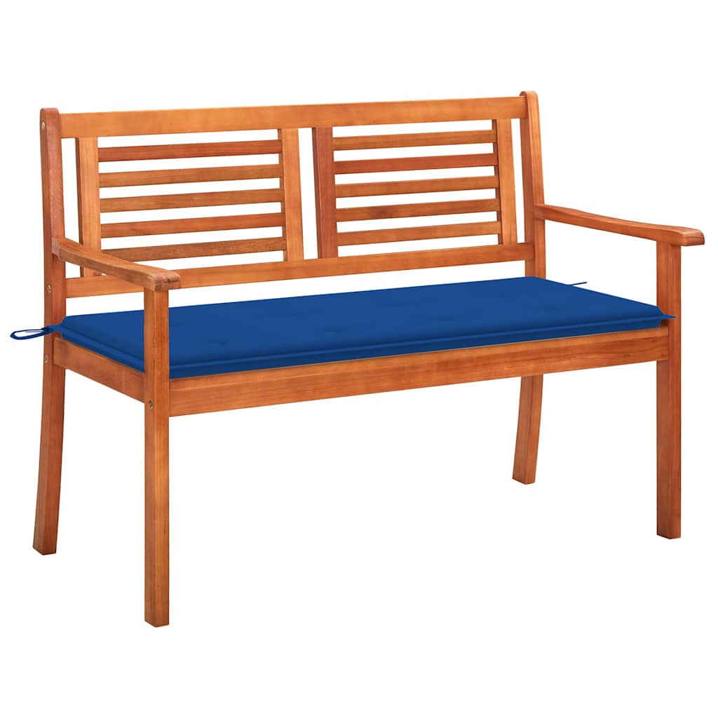 vidaXL 2-os. ławka ogrodowa z poduszką, 120 cm, lity eukaliptus