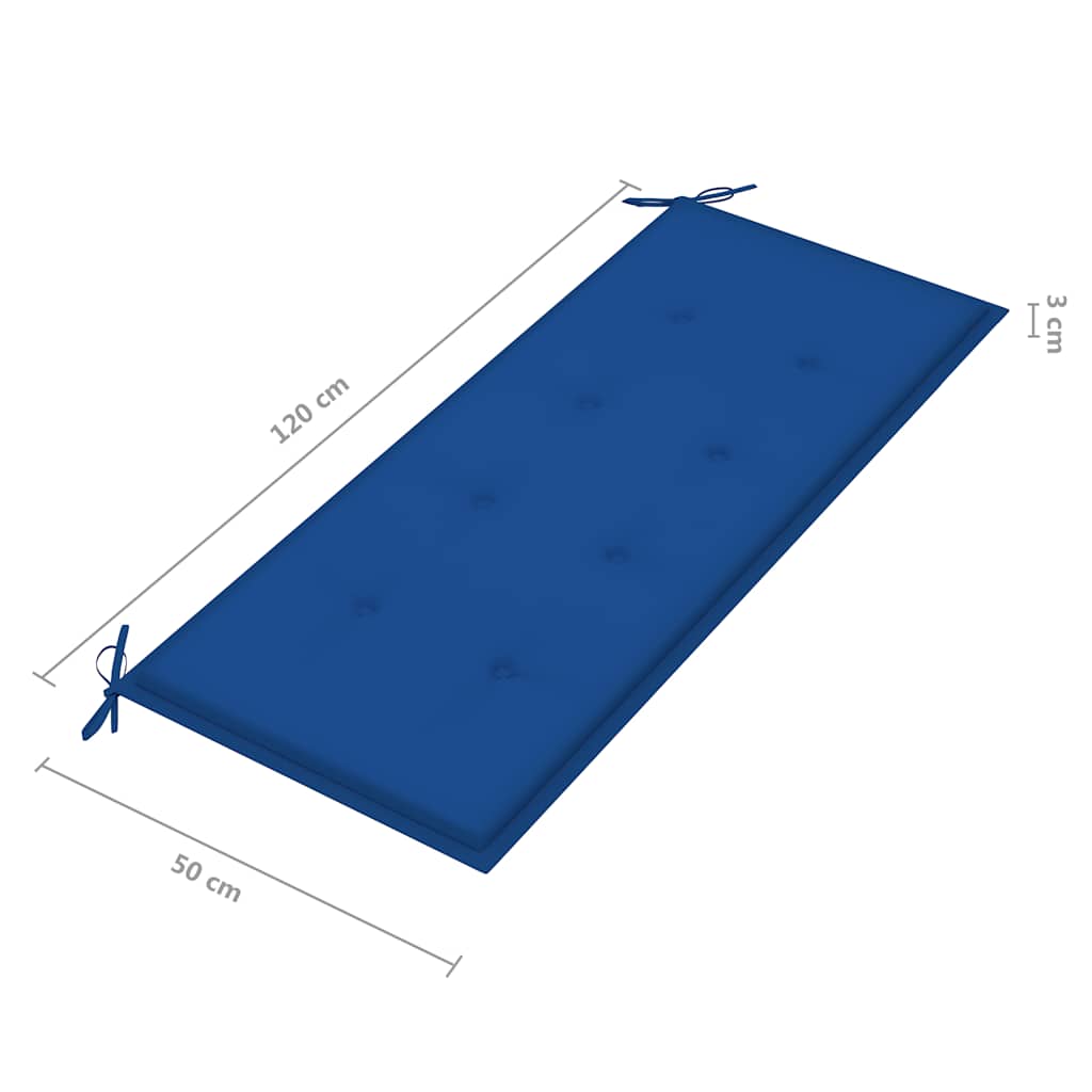 vidaXL 2-os. ławka ogrodowa z poduszką, 120 cm, lity eukaliptus