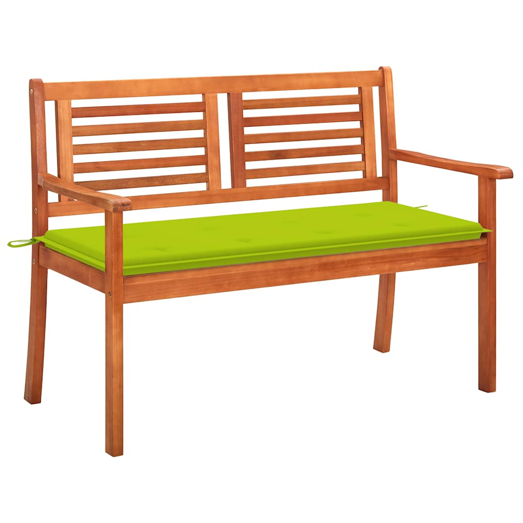vidaXL 2-os. ławka ogrodowa z poduszką, 120 cm, lity eukaliptus
