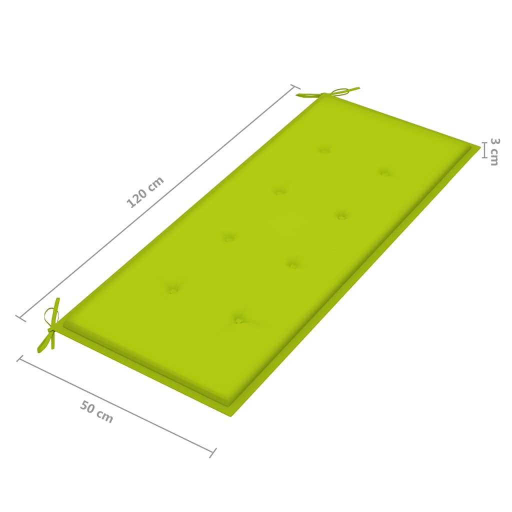 vidaXL 2-os. ławka ogrodowa z poduszką, 120 cm, lity eukaliptus