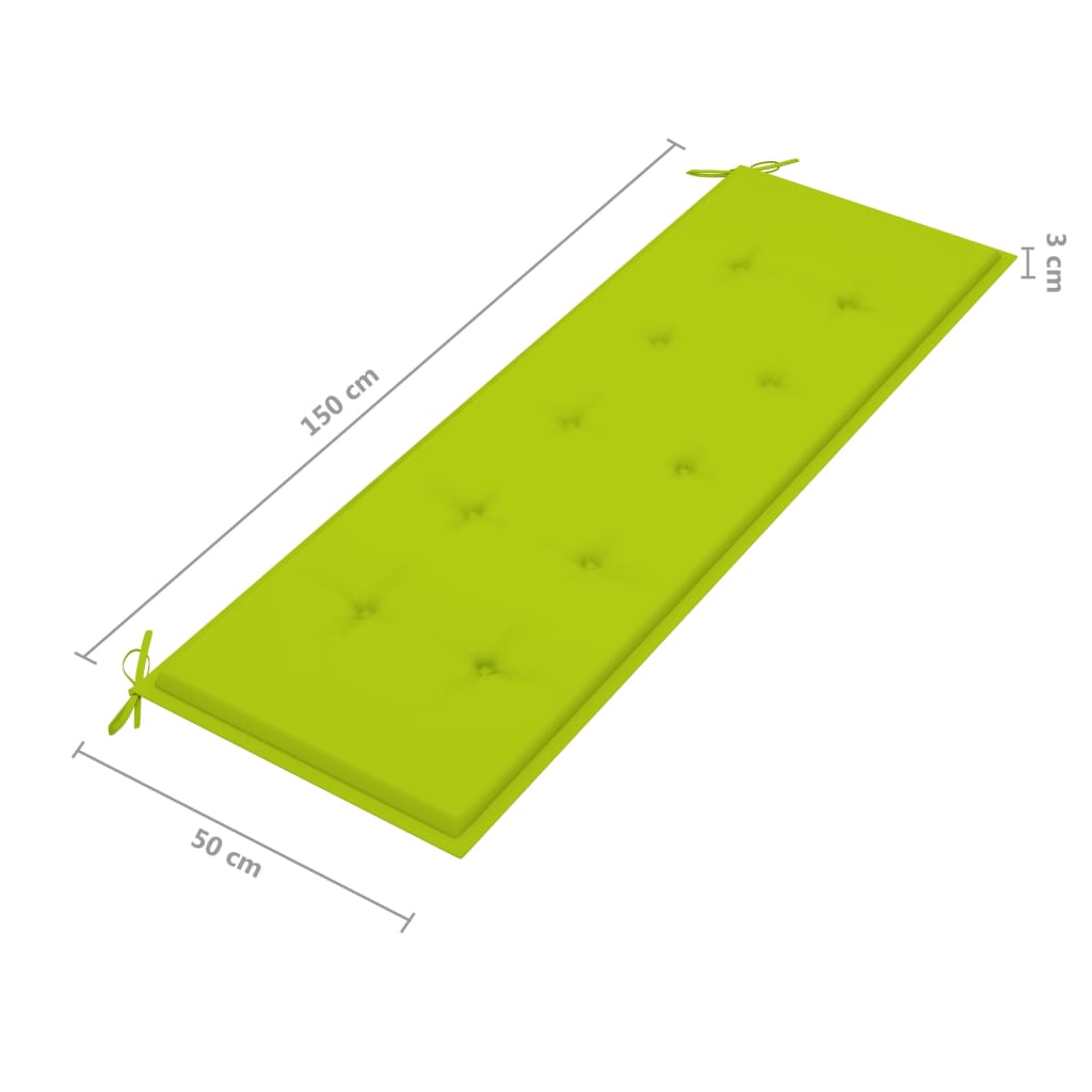 vidaXL 3-os. ławka ogrodowa z poduszką, 150 cm, lity eukaliptus