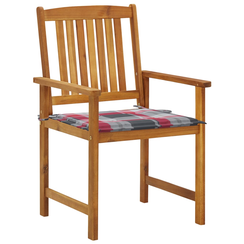 vidaXL Krzesła ogrodowe z poduszkami, 2 szt., drewno akacjowe