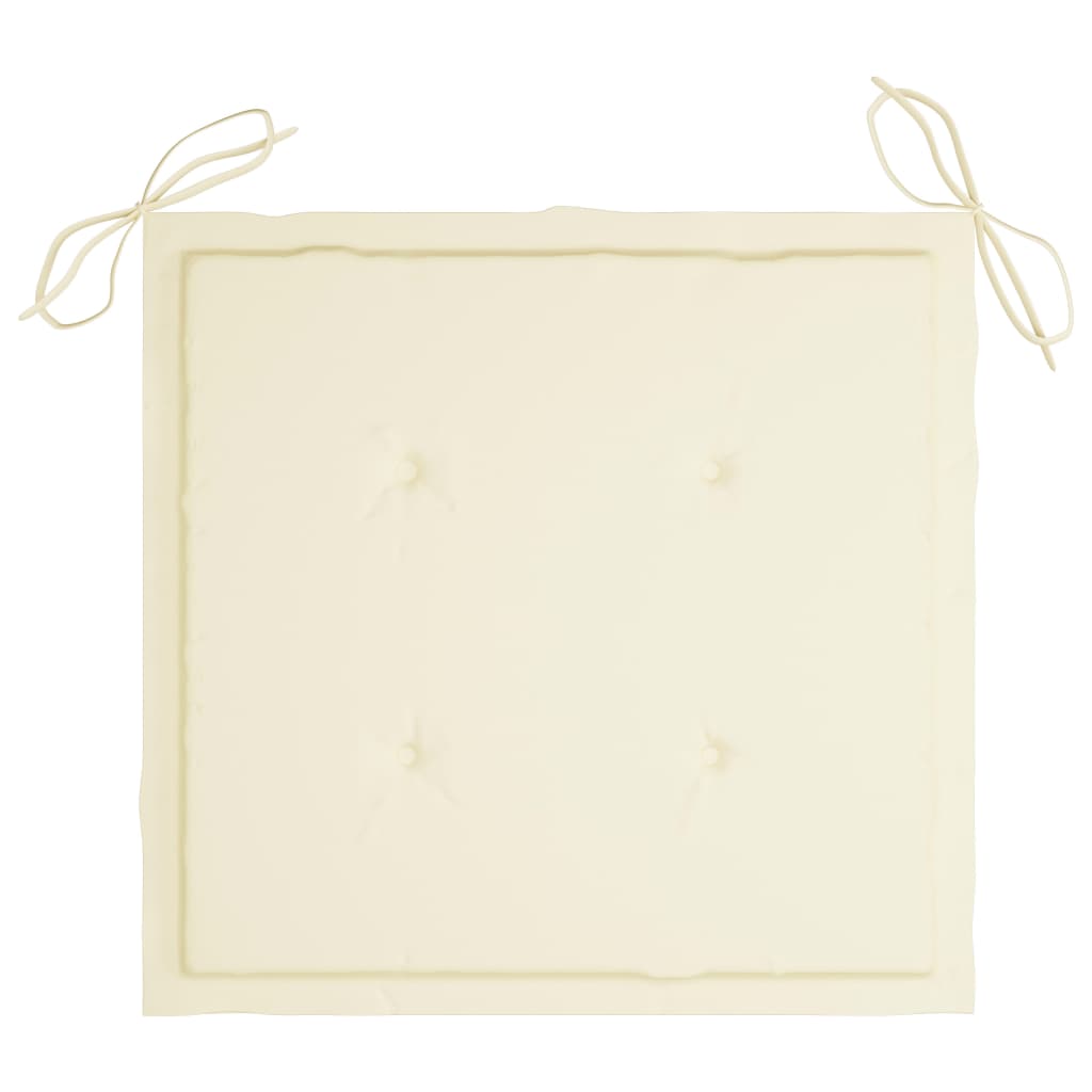 vidaXL Krzesła ogrodowe z poduszkami, 2 szt., drewno tekowe i stal