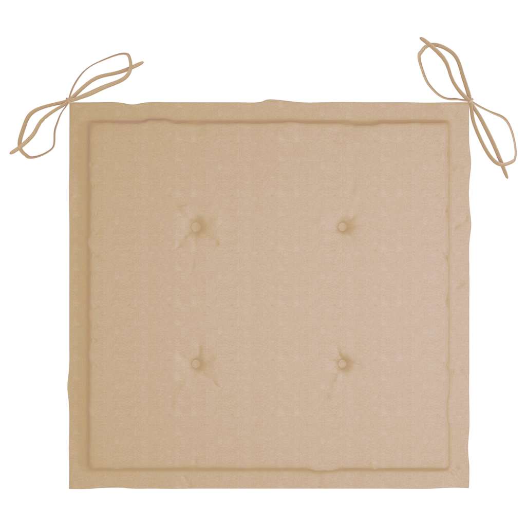 vidaXL Krzesła ogrodowe z poduszkami, 2 szt., drewno tekowe i stal