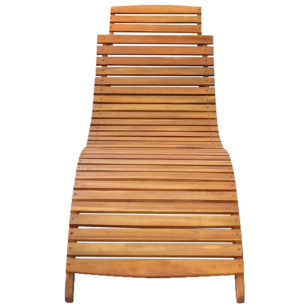 vidaXL Ogrodowy leżak z poduszką, lite drewno akacjowe