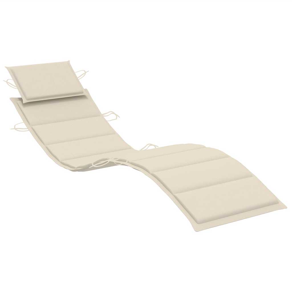vidaXL Ogrodowy leżak ze stolikiem i poduszką, lite drewno akacjowe