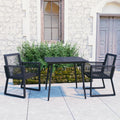 vidaXL 3-cz. zestaw mebli ogrodowych, rattan PVC, czarny