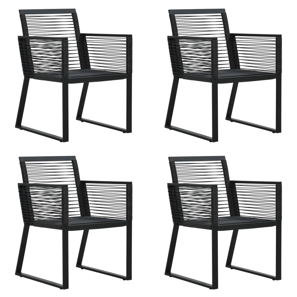vidaXL 5-cz. zestaw mebli ogrodowych, rattan PVC, czarny