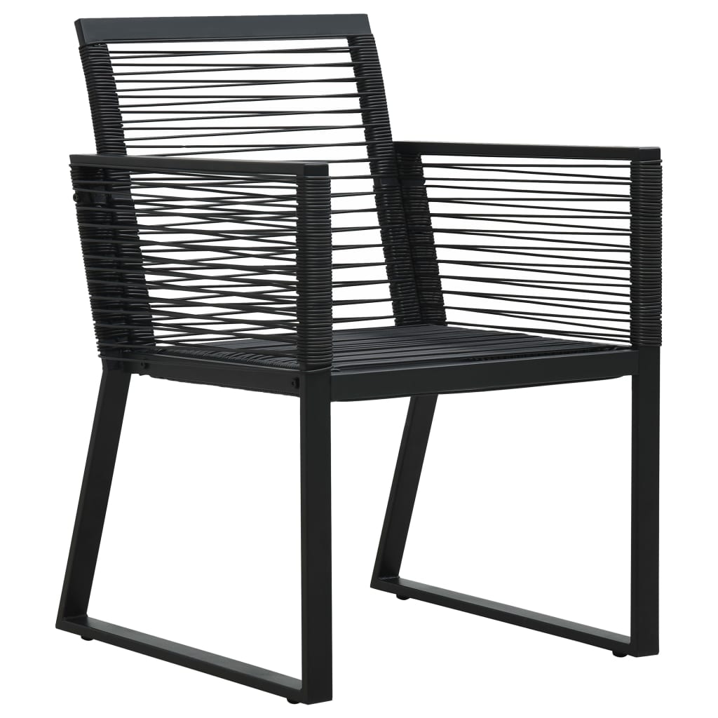 vidaXL 5-cz. zestaw mebli ogrodowych, rattan PVC, czarny