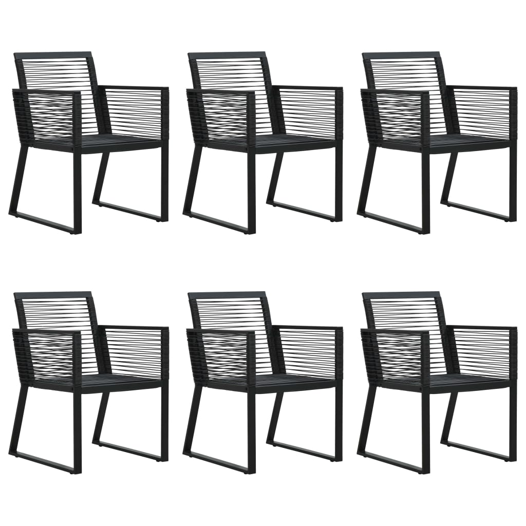 vidaXL 7-cz. zestaw mebli ogrodowych, rattan PVC, czarny