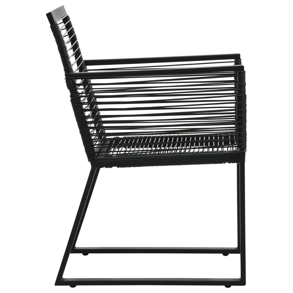 vidaXL 7-cz. zestaw mebli ogrodowych, rattan PVC, czarny
